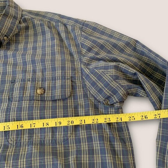 Duluth Trading Button Down Shirt Men’s Size Large Tall Gray Plaid Cotton - Picture 3 of 5